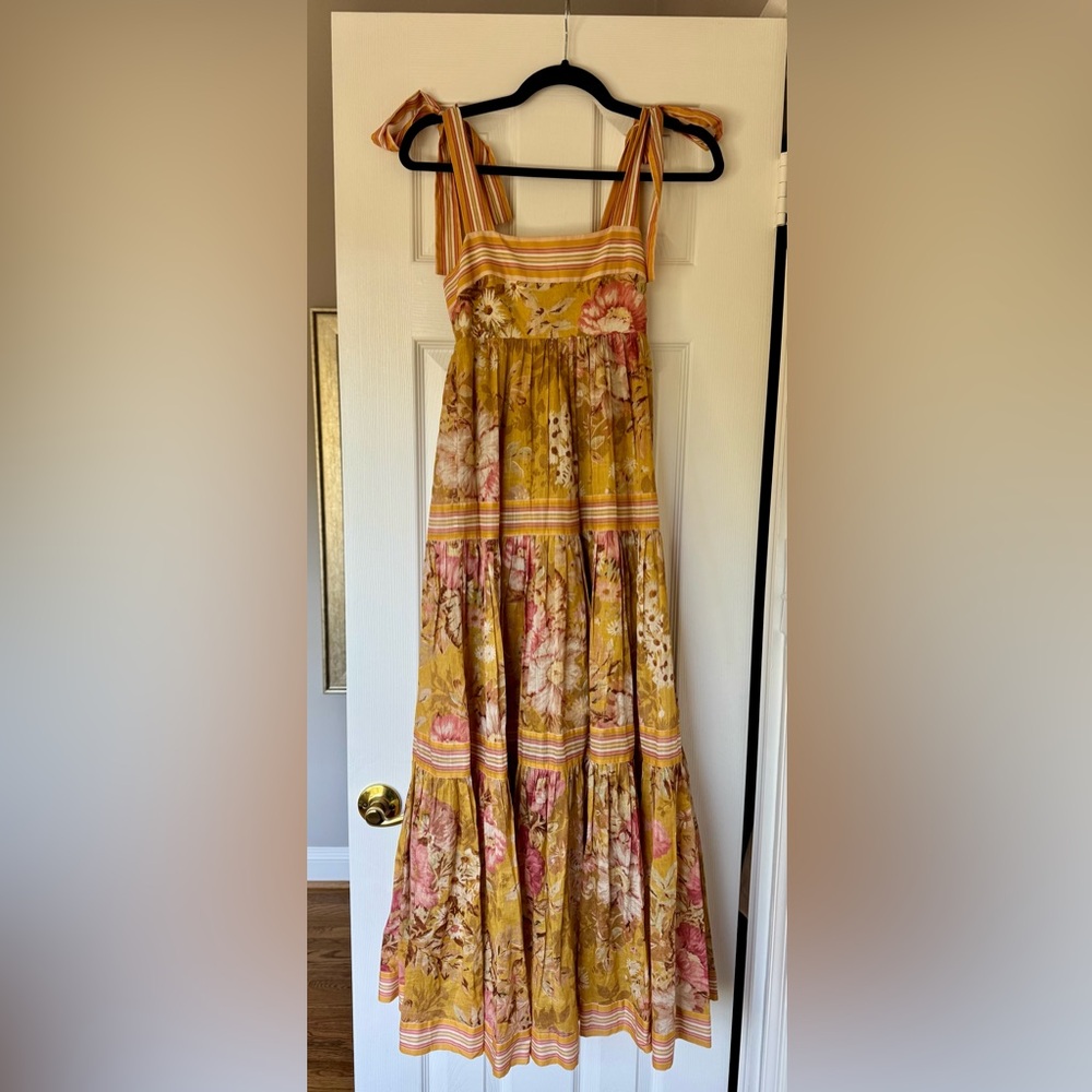 ZIMMERMANN Orange and Pink Floral Maxi Dress